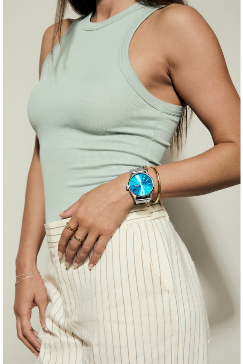 Sentry Bracelet Watch, 42mm, Alternate, color, SILVER / BYRON BLUE OMBRE