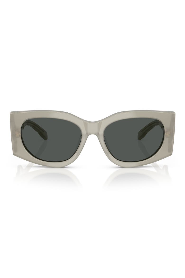 Kira 56mm Rectangular Sunglasses, Main, color, GREY GREEN