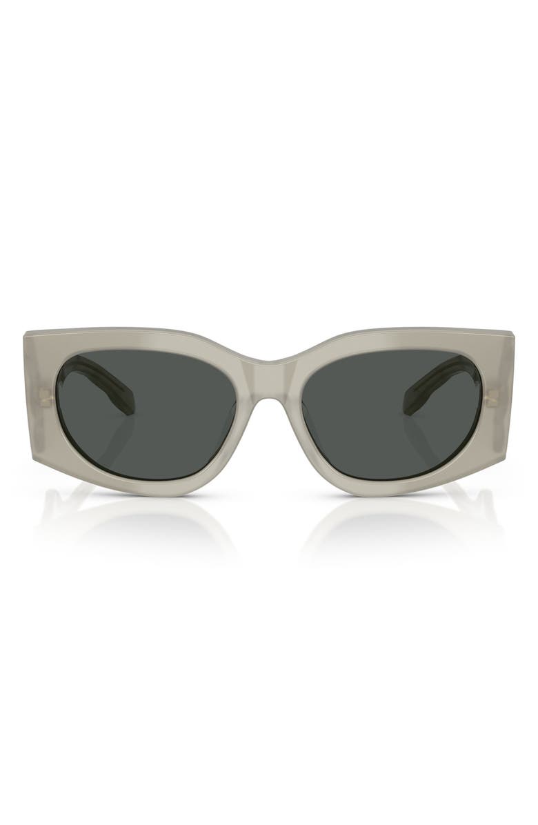 Tory Burch Kira 56mm Rectangular Sunglasses, Main, color, Grey Green