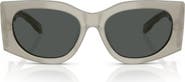 Tory Burch Kira 56mm Rectangular Sunglasses