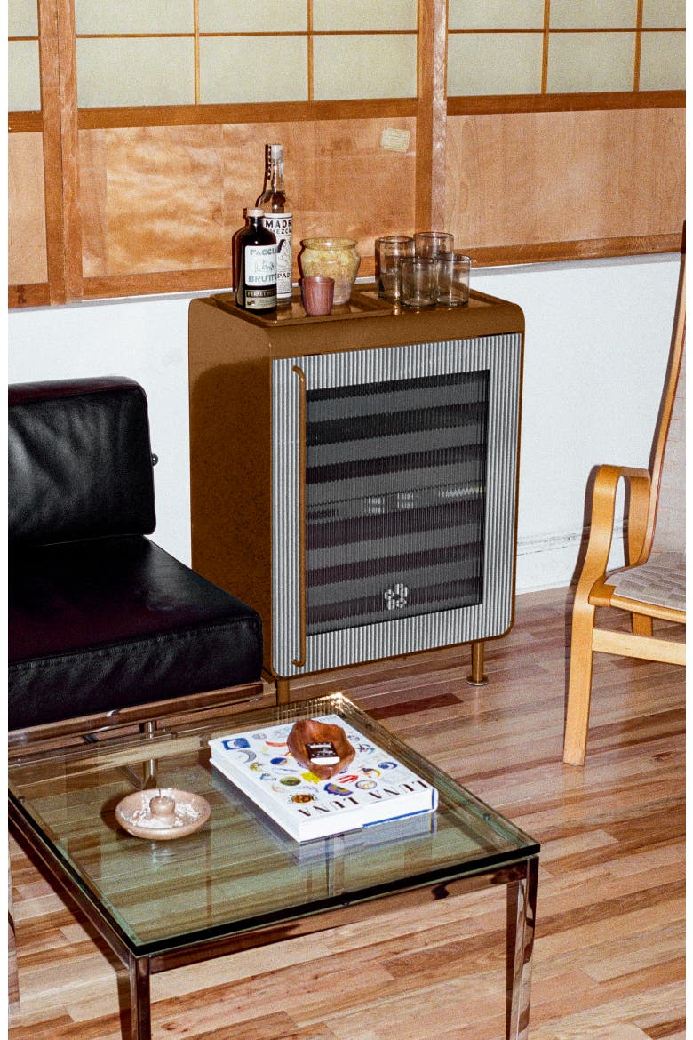 Super Smart Beverage Fridge, Alternate, color, BROWN