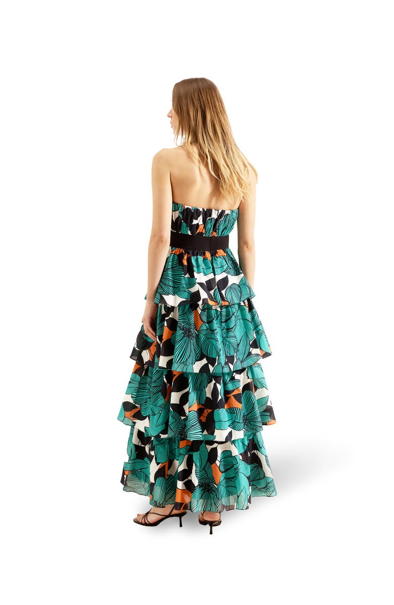 Ro&Zo Claudia Print Tiered Dress, Alternate, color, Multi