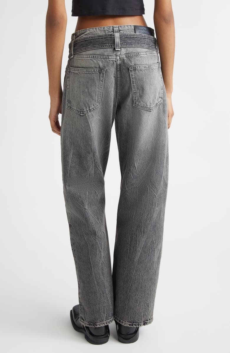 Acne Studios Page Gothik Belted Relaxed Fit Jeans, Alternate, color, Washed Black