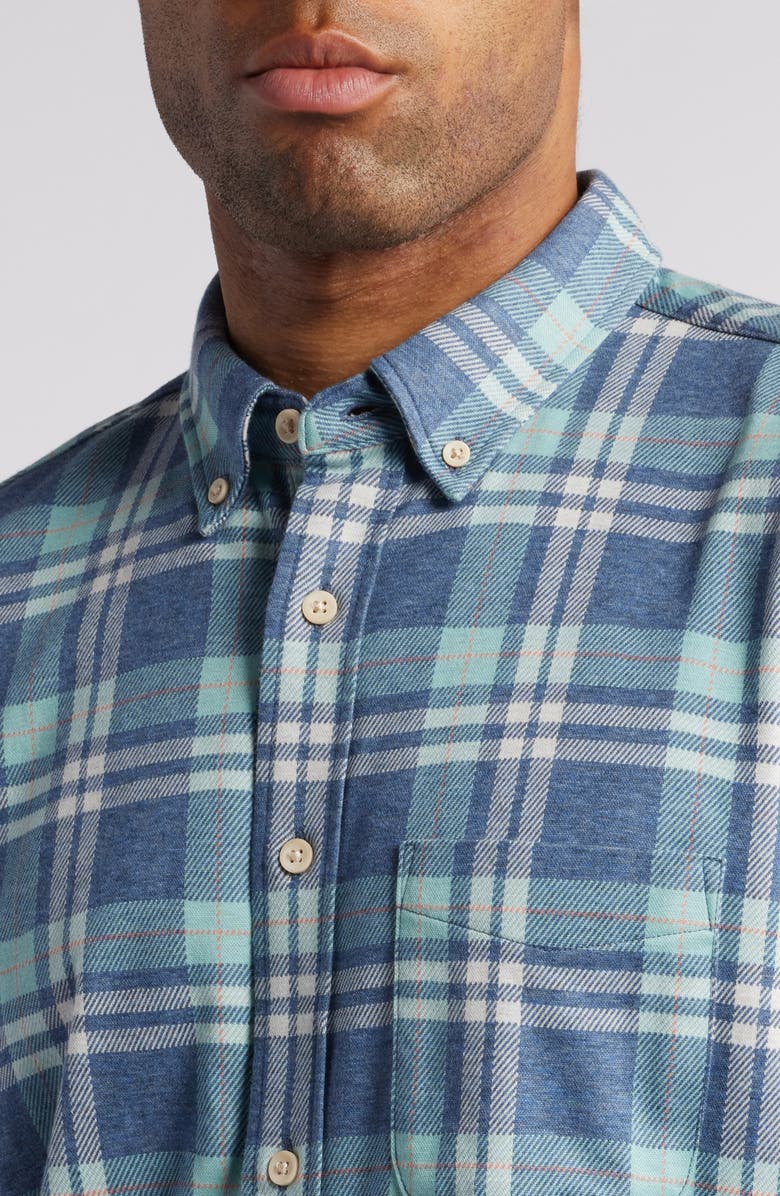 Faherty Coastline Knit Button-Down Shirt, Alternate, color, Holbrook Island Plaid