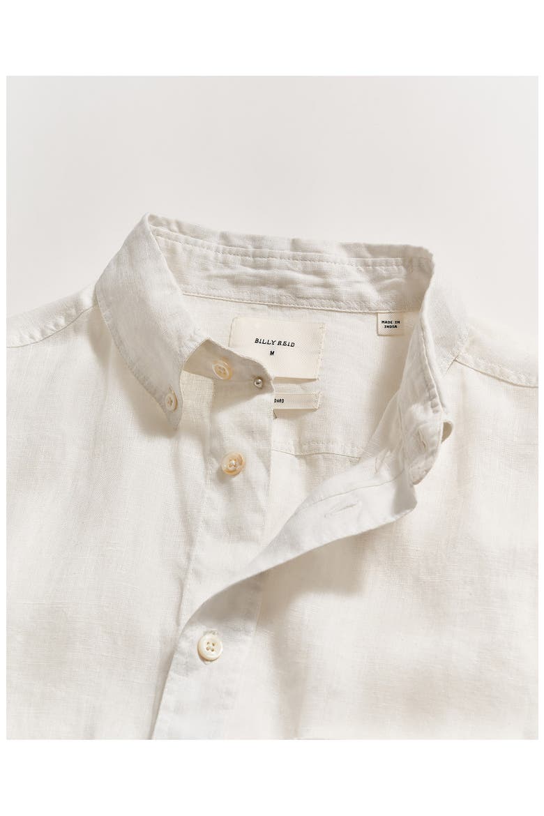 Tuscumbia Standard Fit Short Sleeve Linen Button-Down Shirt, Alternate, color, WHITE