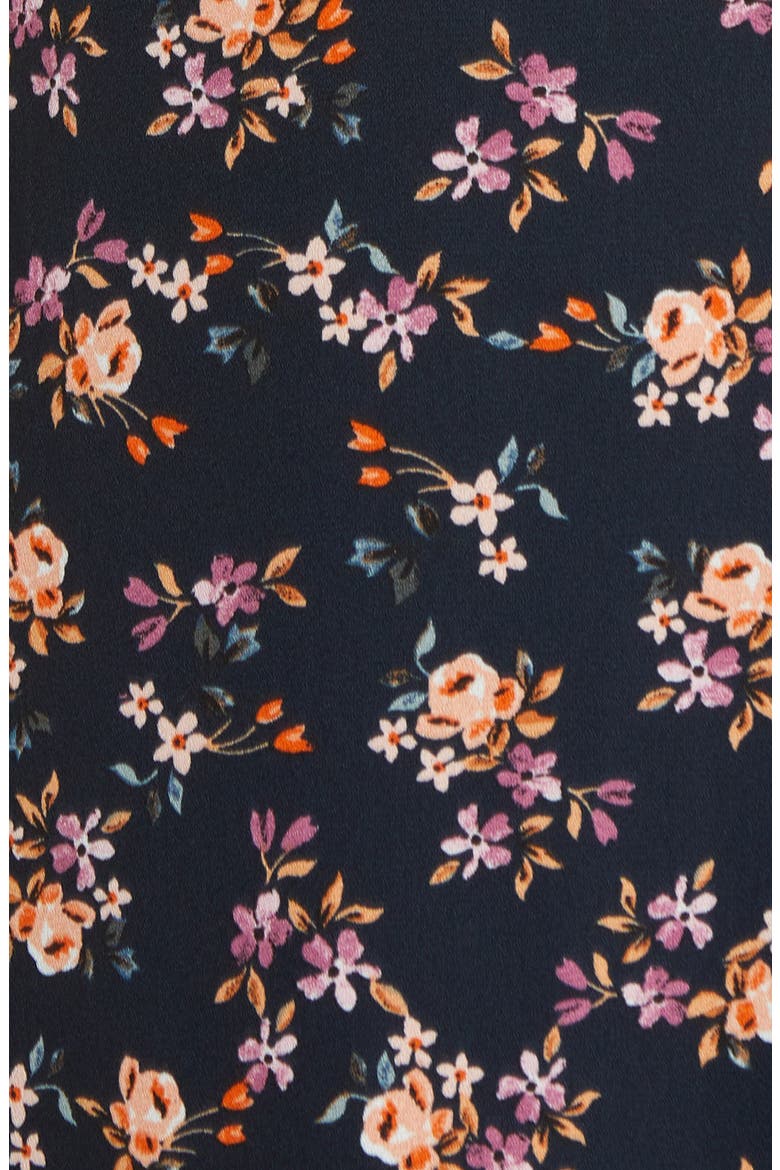 Floral Bell Sleeve Midi Dress, Alternate, color, BLACK MULTI