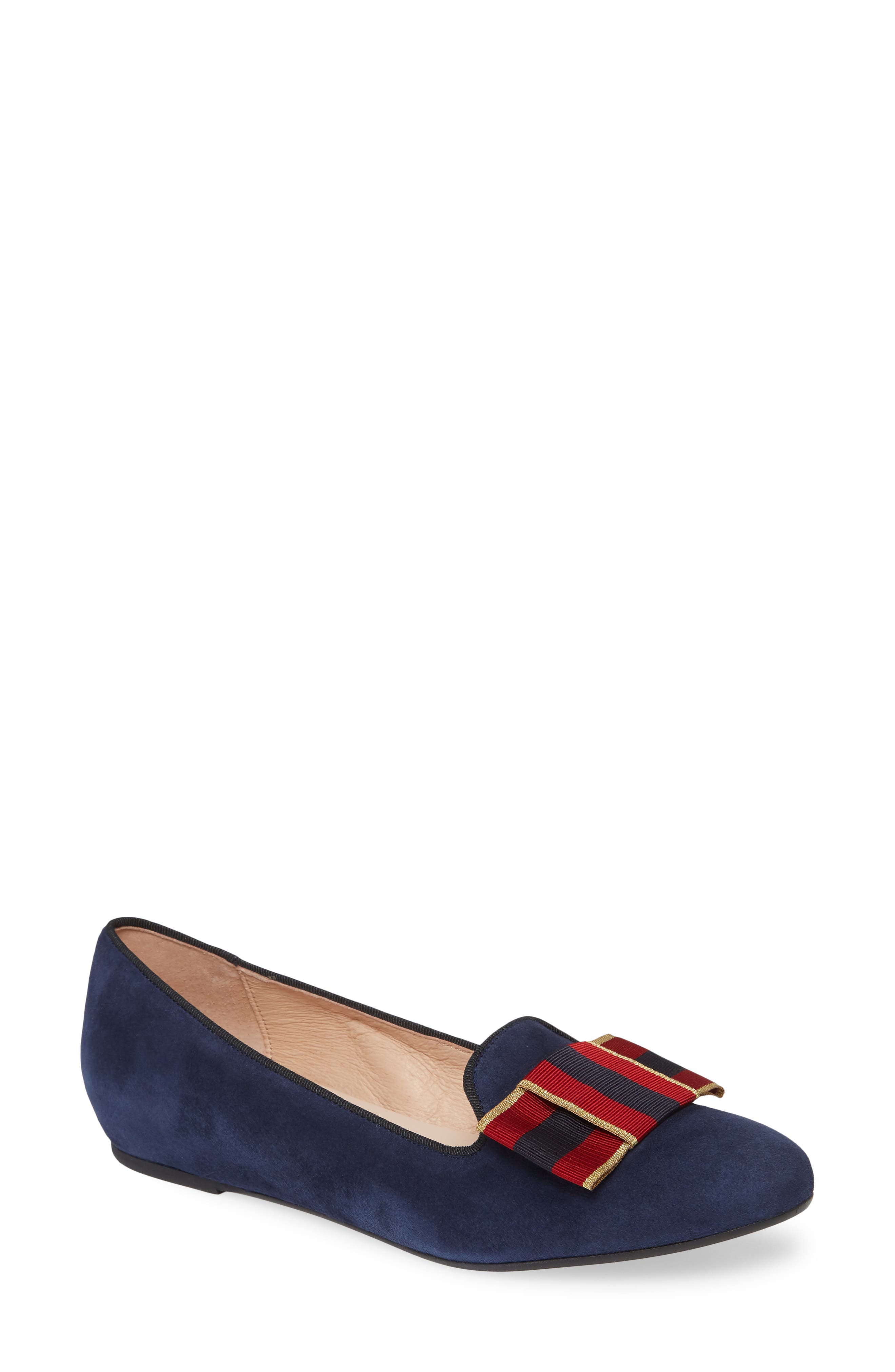 Avery Bow Loafer, Main, color, NAVY SUEDE