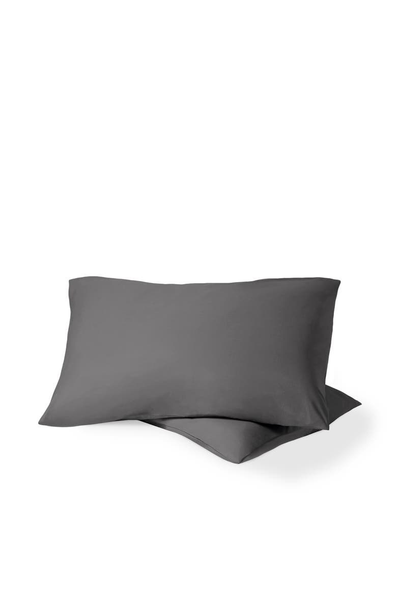 Bare Home 100% Organic Cotton Percale Cooling Pillowcase Set, Main, color, Grey