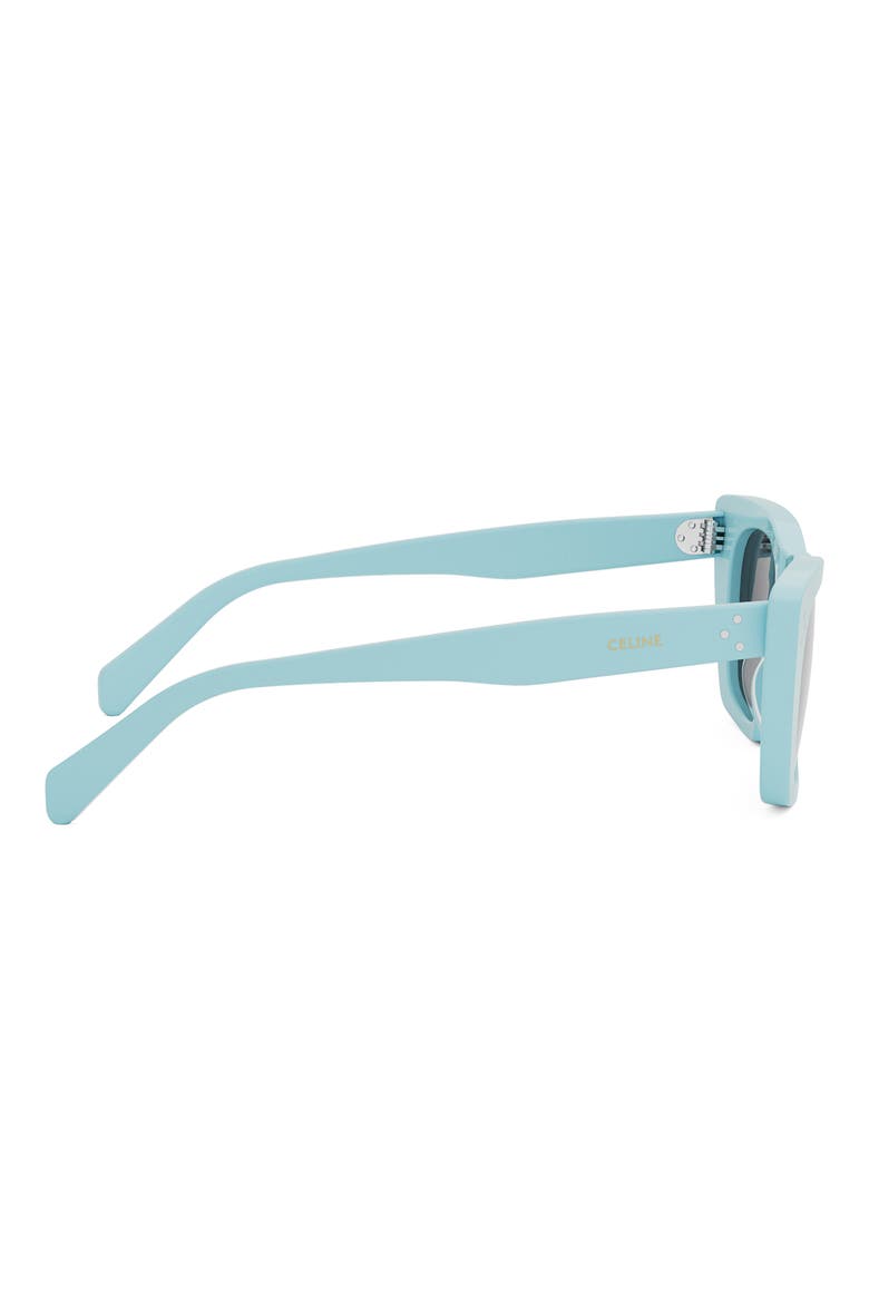 Bold 3 Dots 51mm Cat Eye Sunglasses, Alternate, color, SHINY LIGHT BLUE / SMOKE