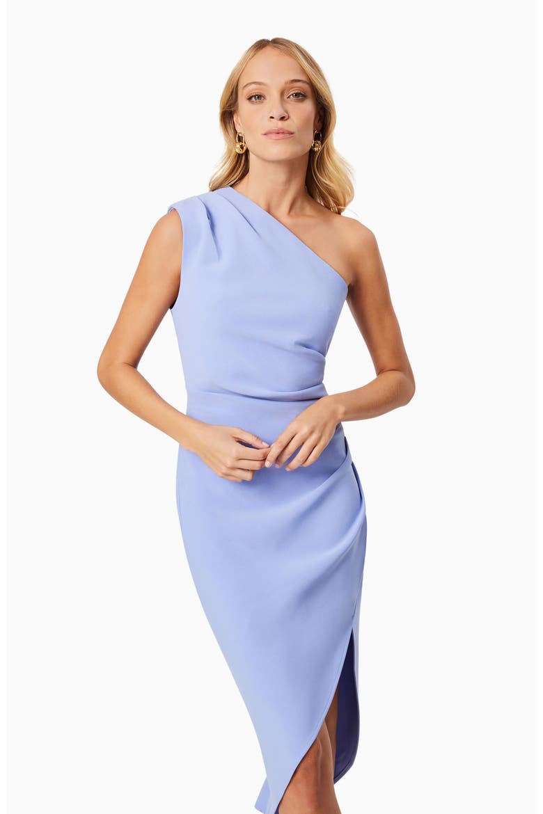 asymmetrical cocktail dress Vera Asymmetric 0 / Passionfruit button closures at the back) and a blousy Tailored cocktail dress with asymmetrical