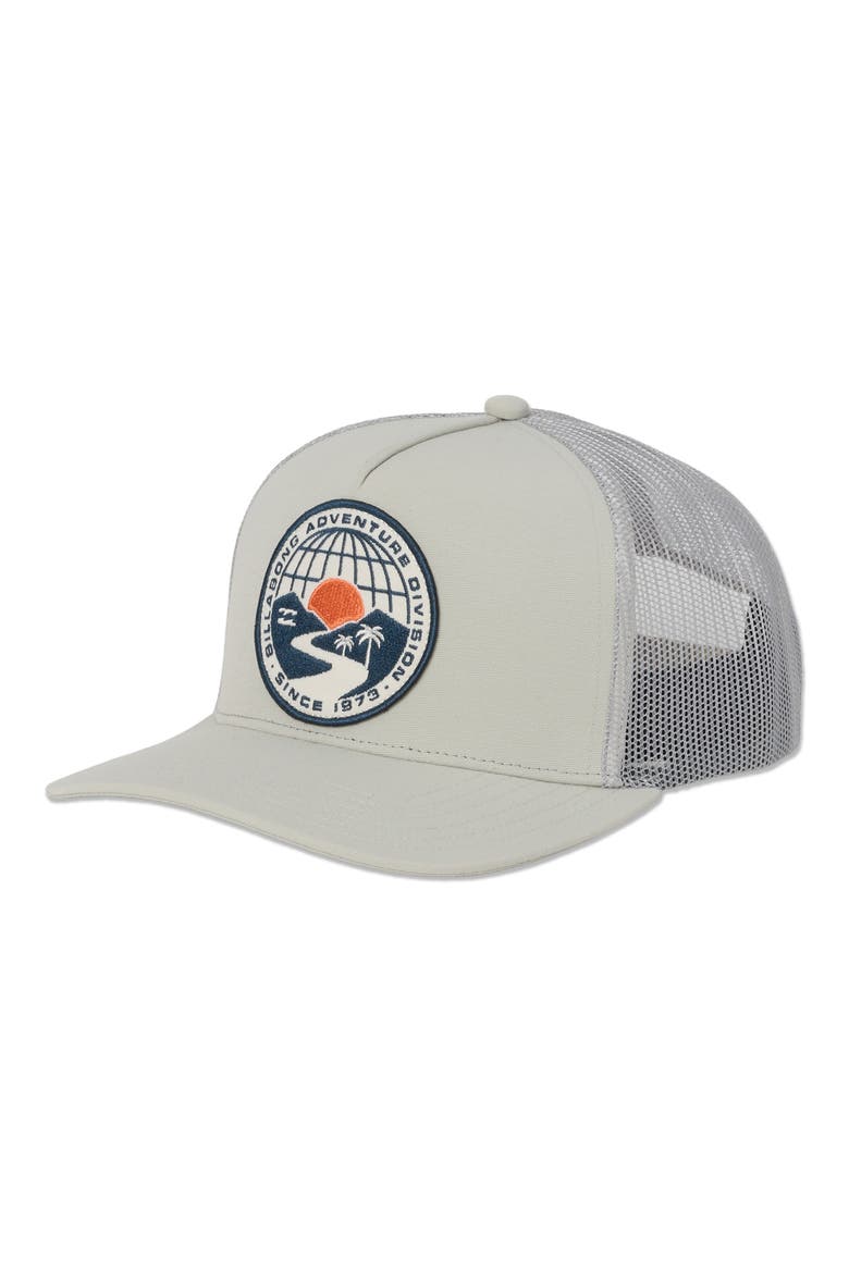 Adiv Logo Patch Trucker Hat, Main, color, DOVE
