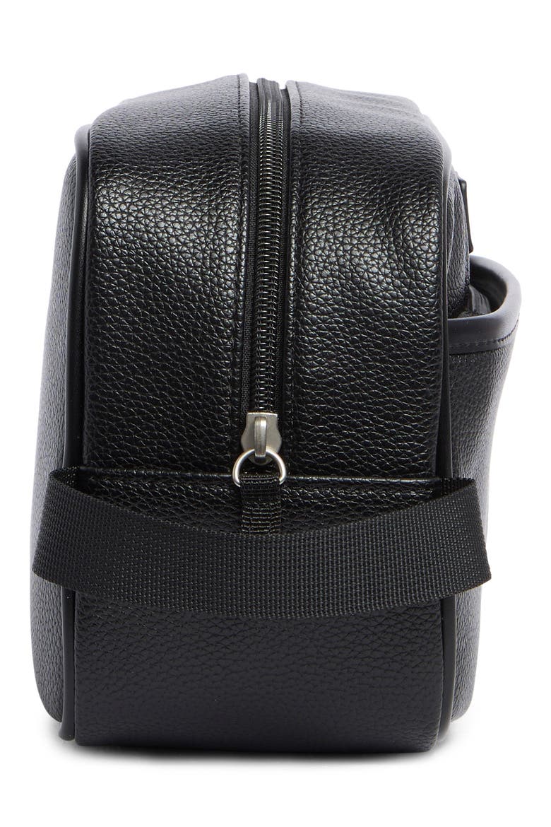 Milled Top Zip Dopp Kit, Alternate, color, BLACK