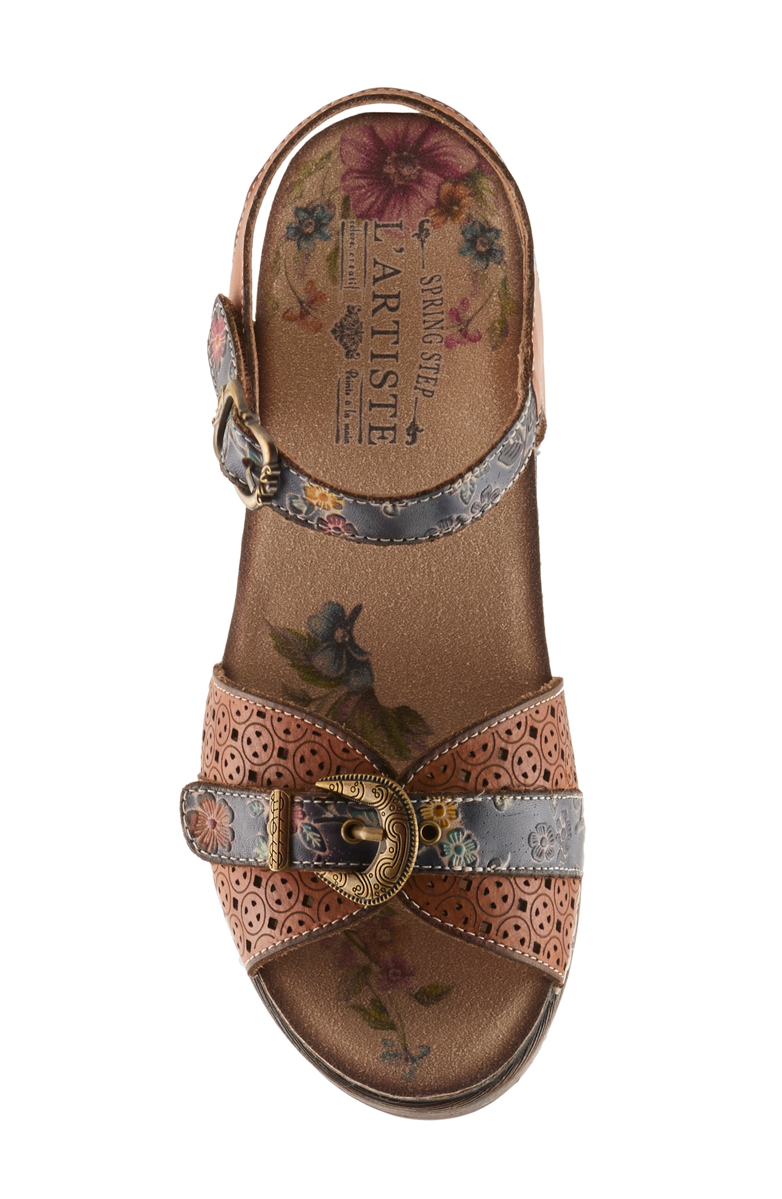 L'Artiste by Spring Step Upperbuck Ankle Strap Platform Sandal, Alternate, color, Camel Multi