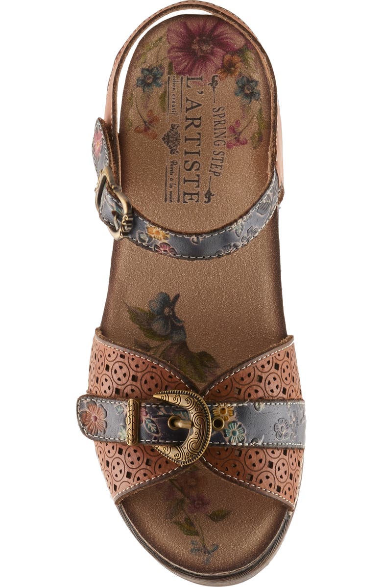 L'Artiste by Spring Step Upperbuck Ankle Strap Platform Sandal, Alternate, color, Camel Multi