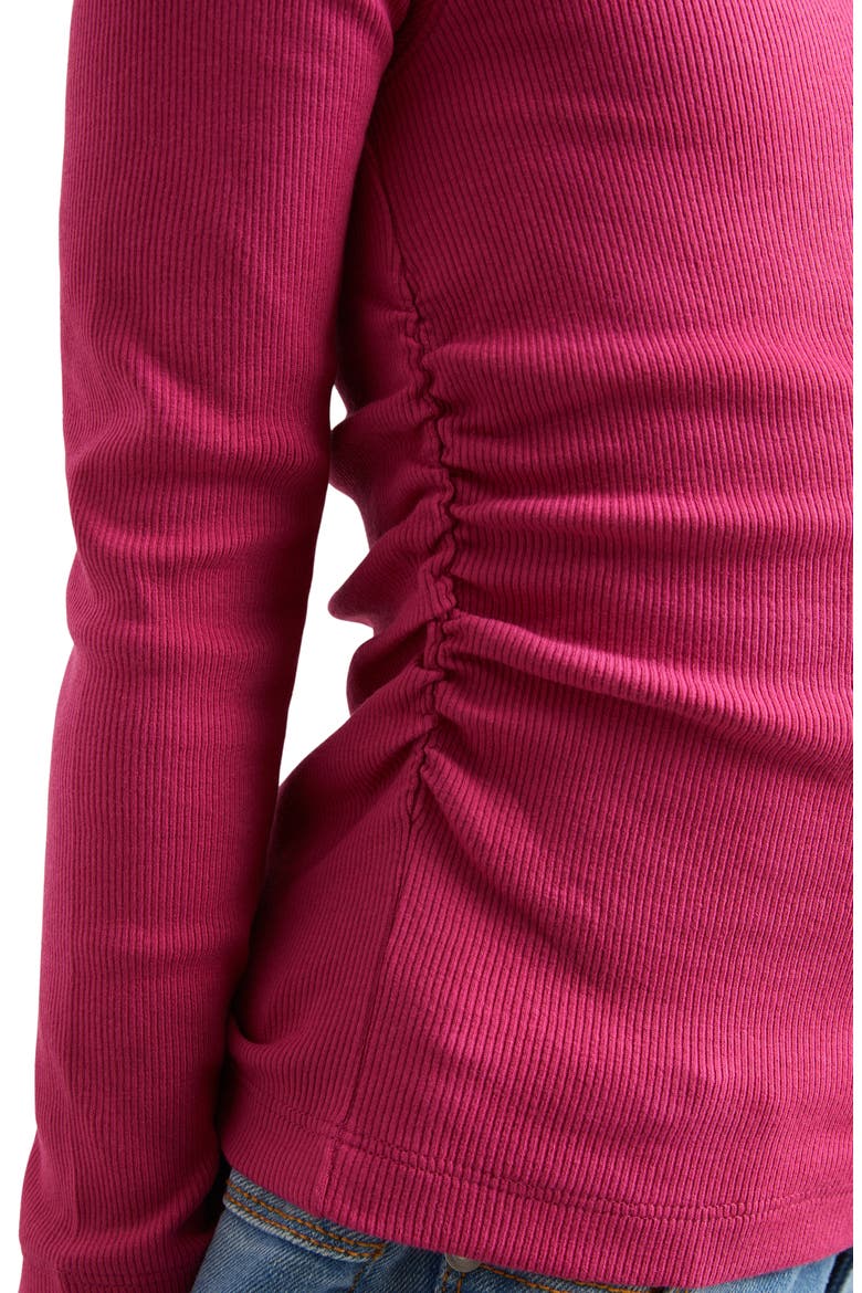 Kids' Trina Ruched Rib Sweater, Alternate, color, BERRY