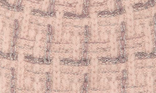 Nanette Lepore Tweed Knit Beanie With Faux Fur Pompom In Pink
