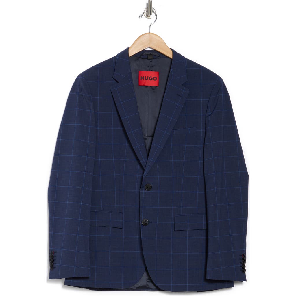 Hugo Boss Hugo Karl Windowpane Sport Coat In Dark Blue