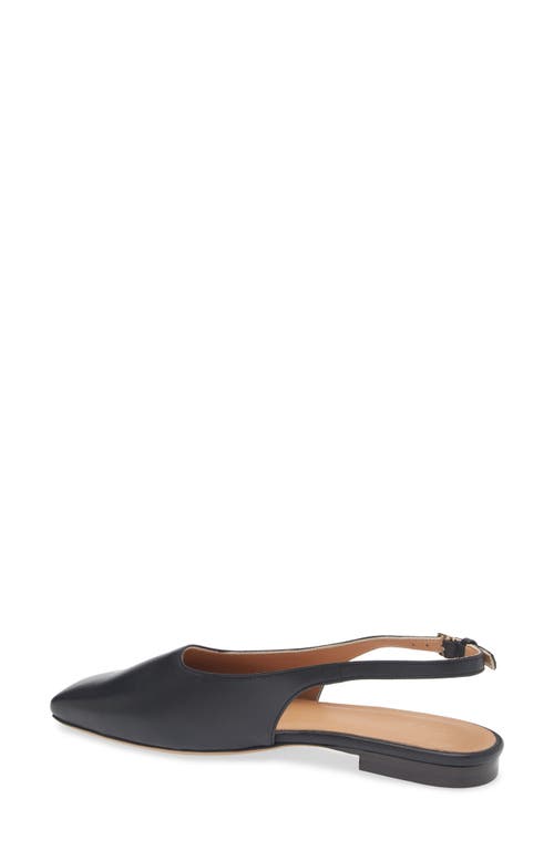 Mansur Gavriel Square Toe Slingback Flat In Black