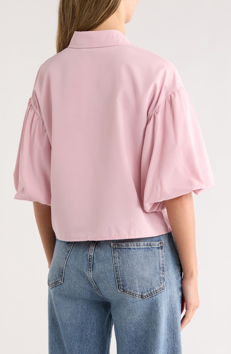 Forgotten Grace Puff Sleeve Button-Up Shirt, Alternate, color, Pink