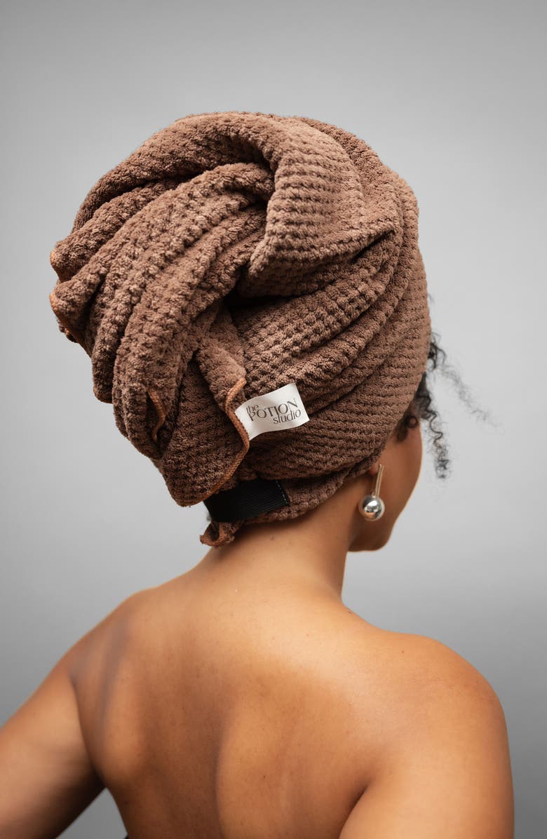 The Potion Studio Confident Crown Extra Large Hair Towel, Alternate, color, Brown