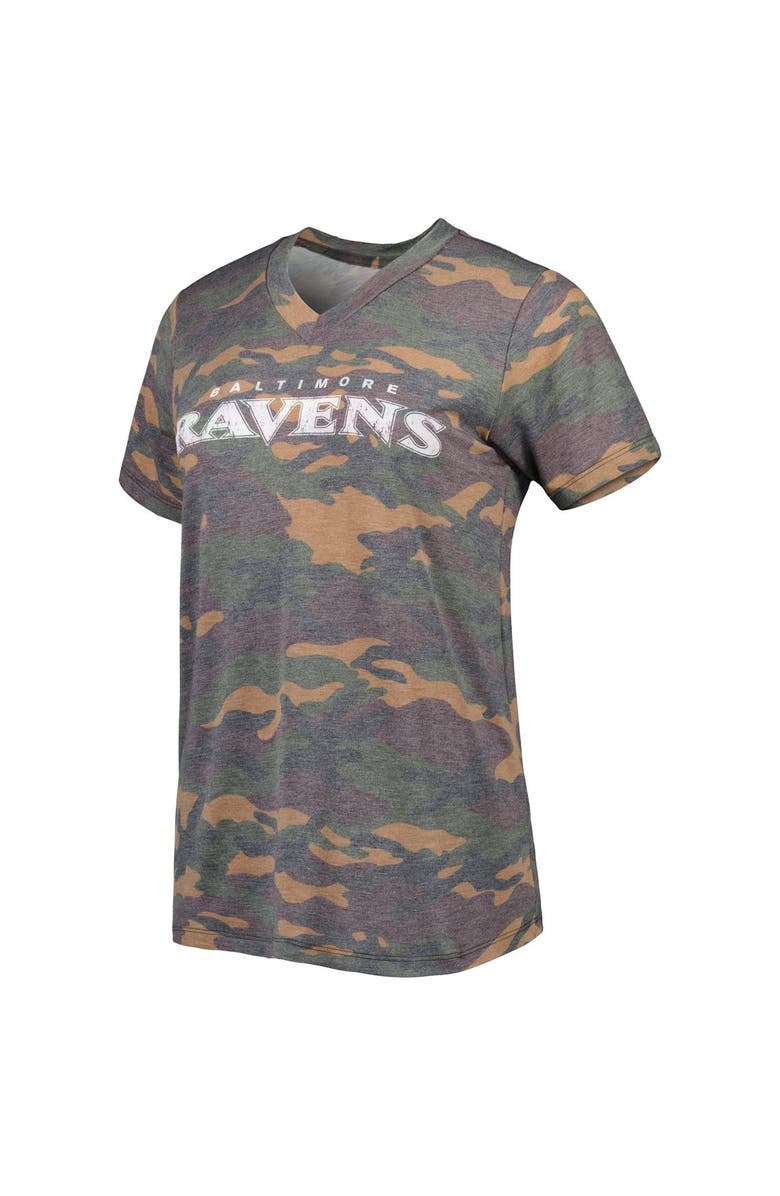 Majestic Threads Women's Majestic Threads Lamar Jackson Camo Baltimore Ravens Name & Number V-Neck Tri-Blend T-Shirt, Alternate, color, 
