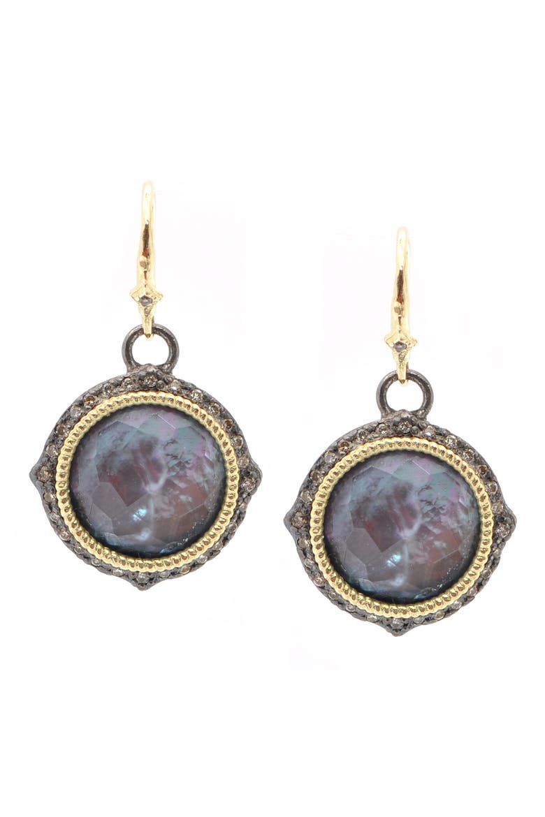 Old World Doublet Drop Earrings, Main, color, BLUE