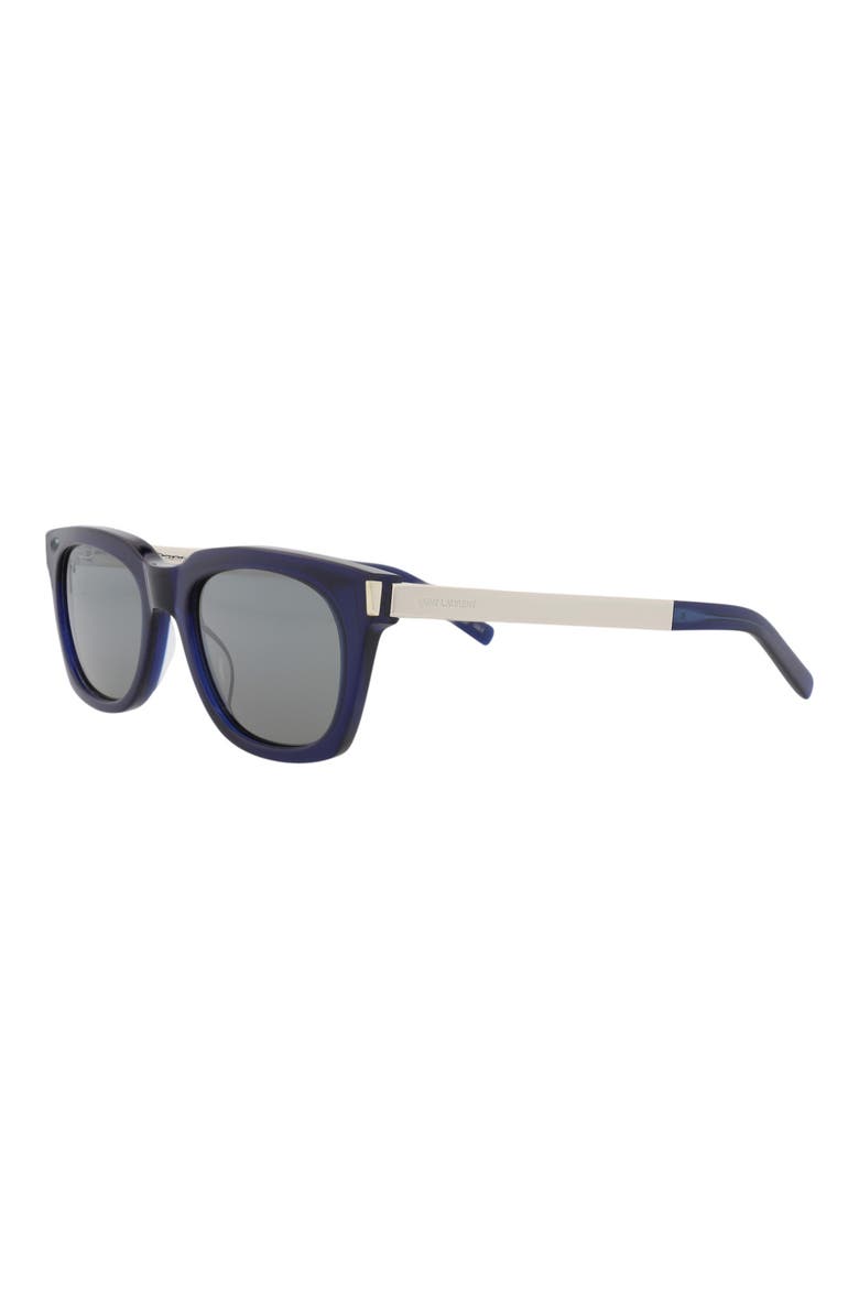 53mm Square Sunglasses, Alternate, color, BLUE SILVER