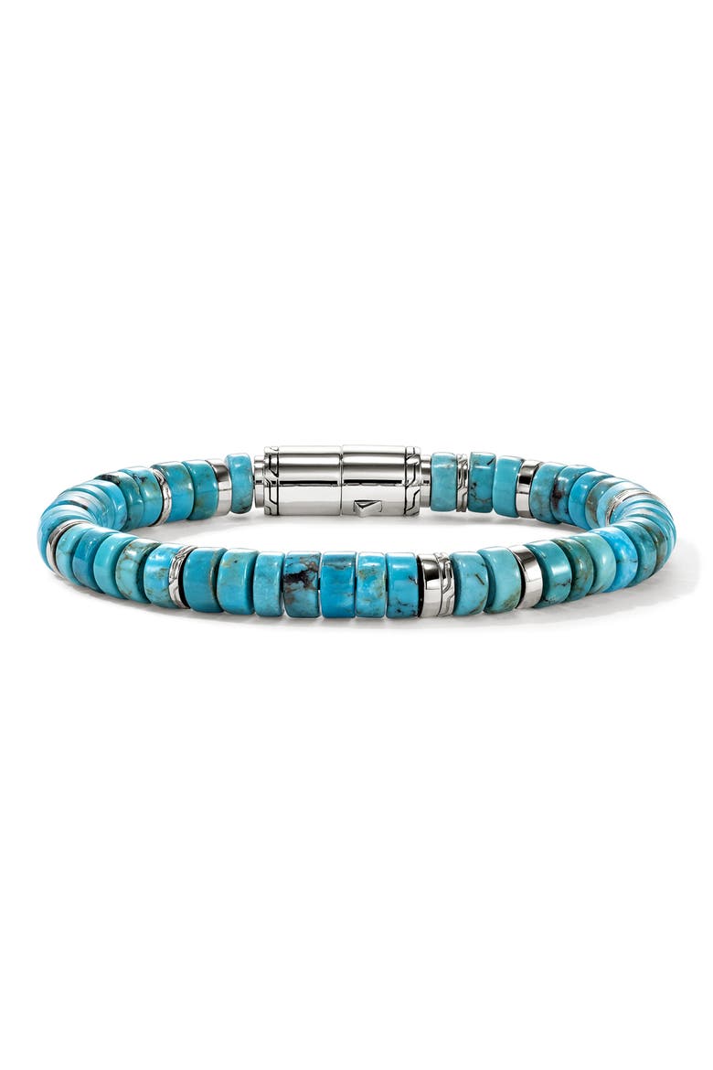 Heishi Beaded Bracelet, Main, color, SILVER