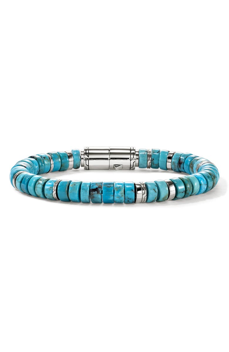 John Hardy Heishi Beaded Bracelet, Main, color, Silver