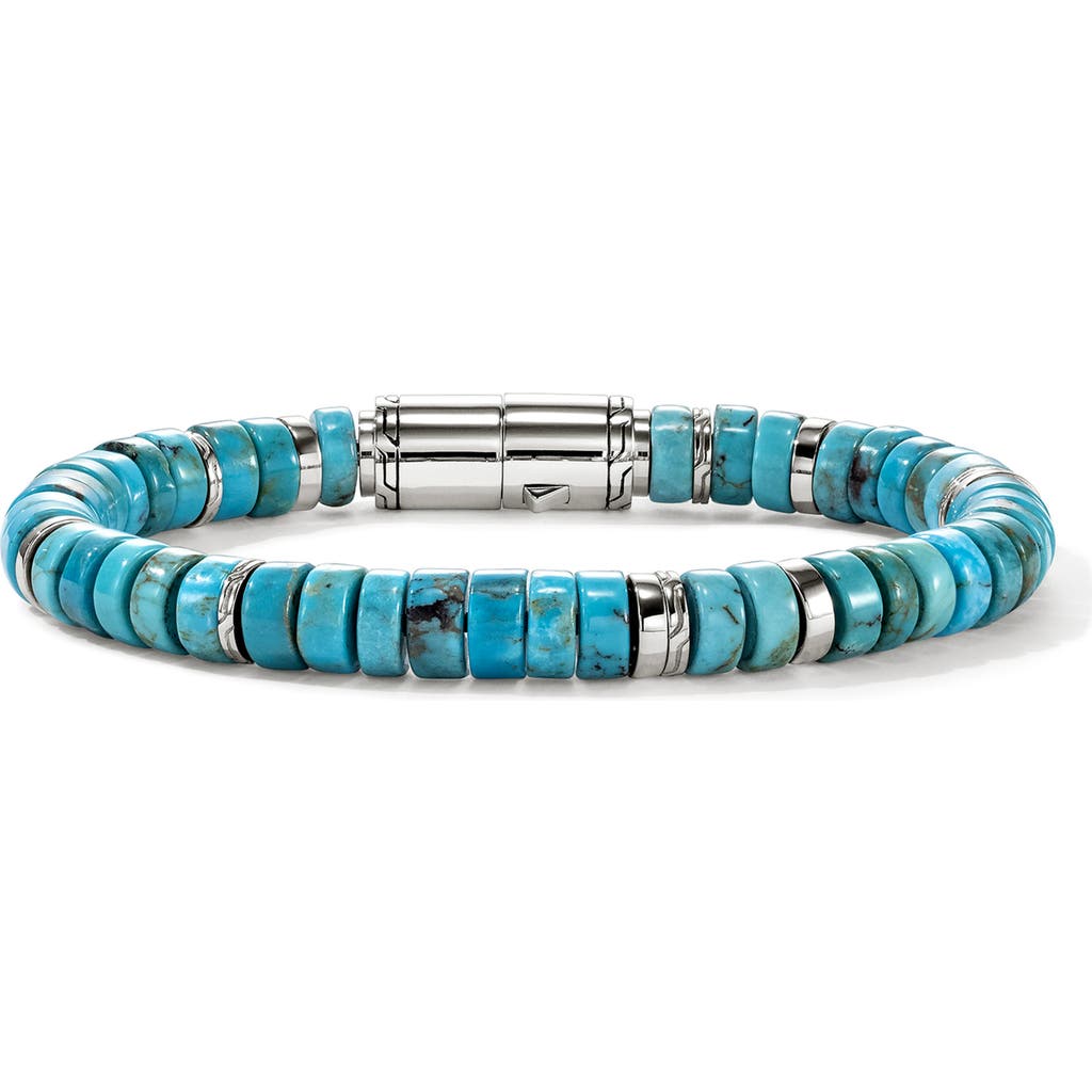 John Hardy Heishi Beaded Bracelet in Silver at Nordstrom, Size Large