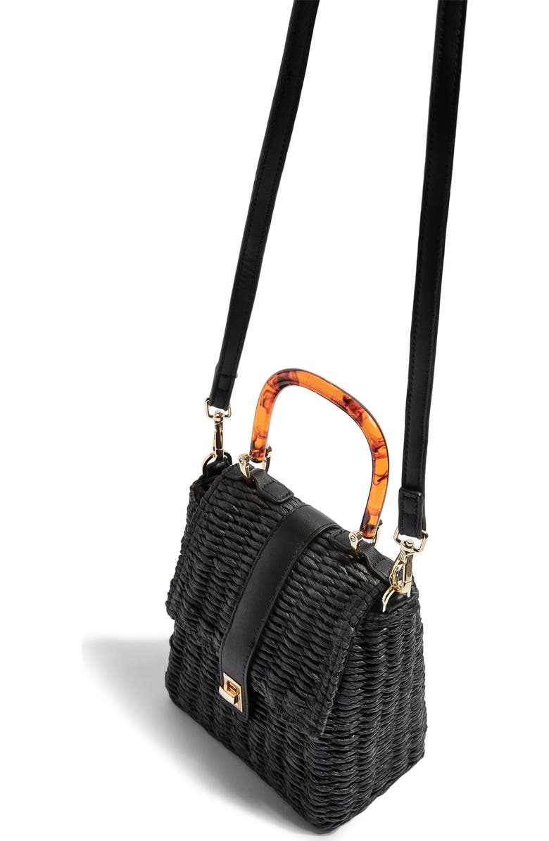 Topshop Skyla Top Handle Straw Grab Bag, Alternate, color,