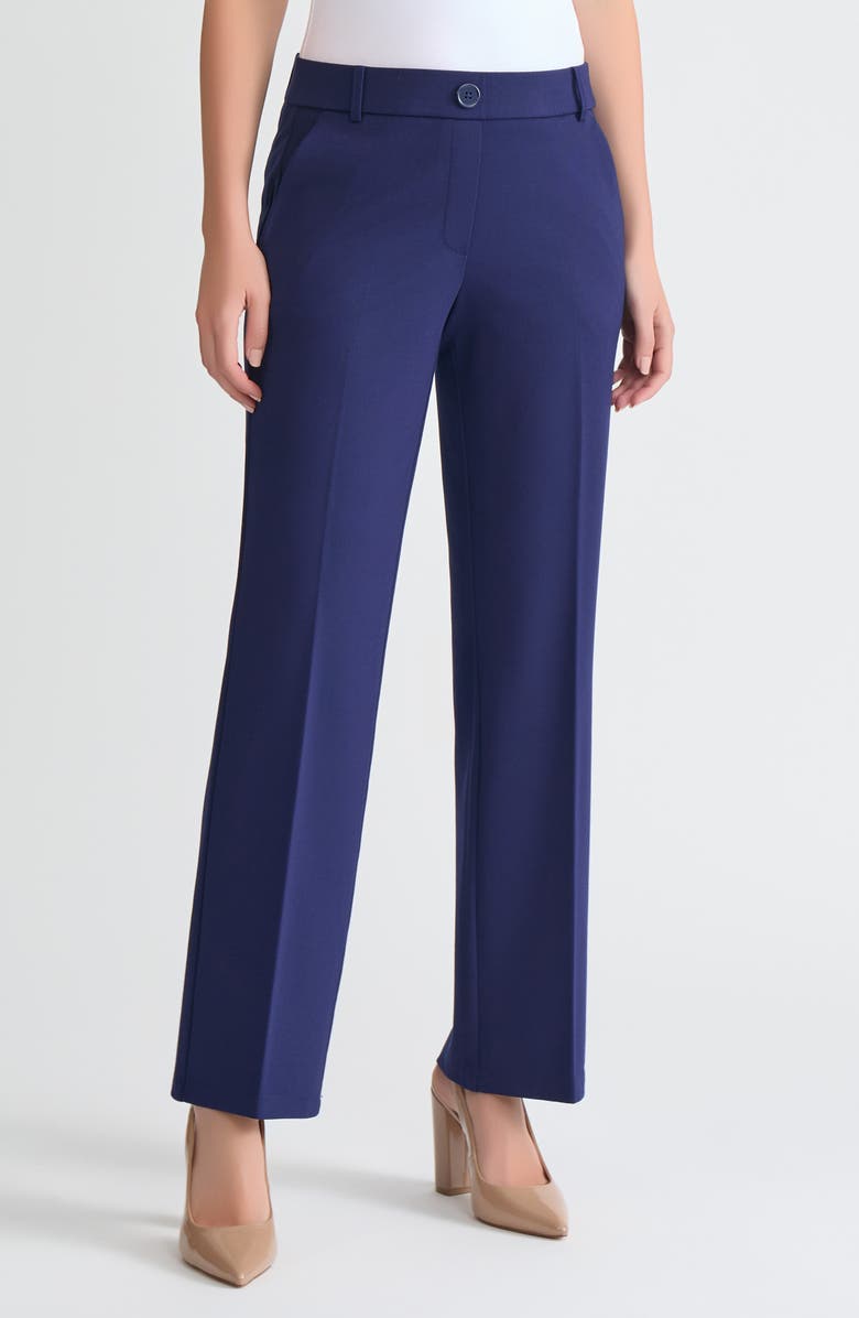 KASPER Pull-On Flare Pants, Main, color, Kasper Navy