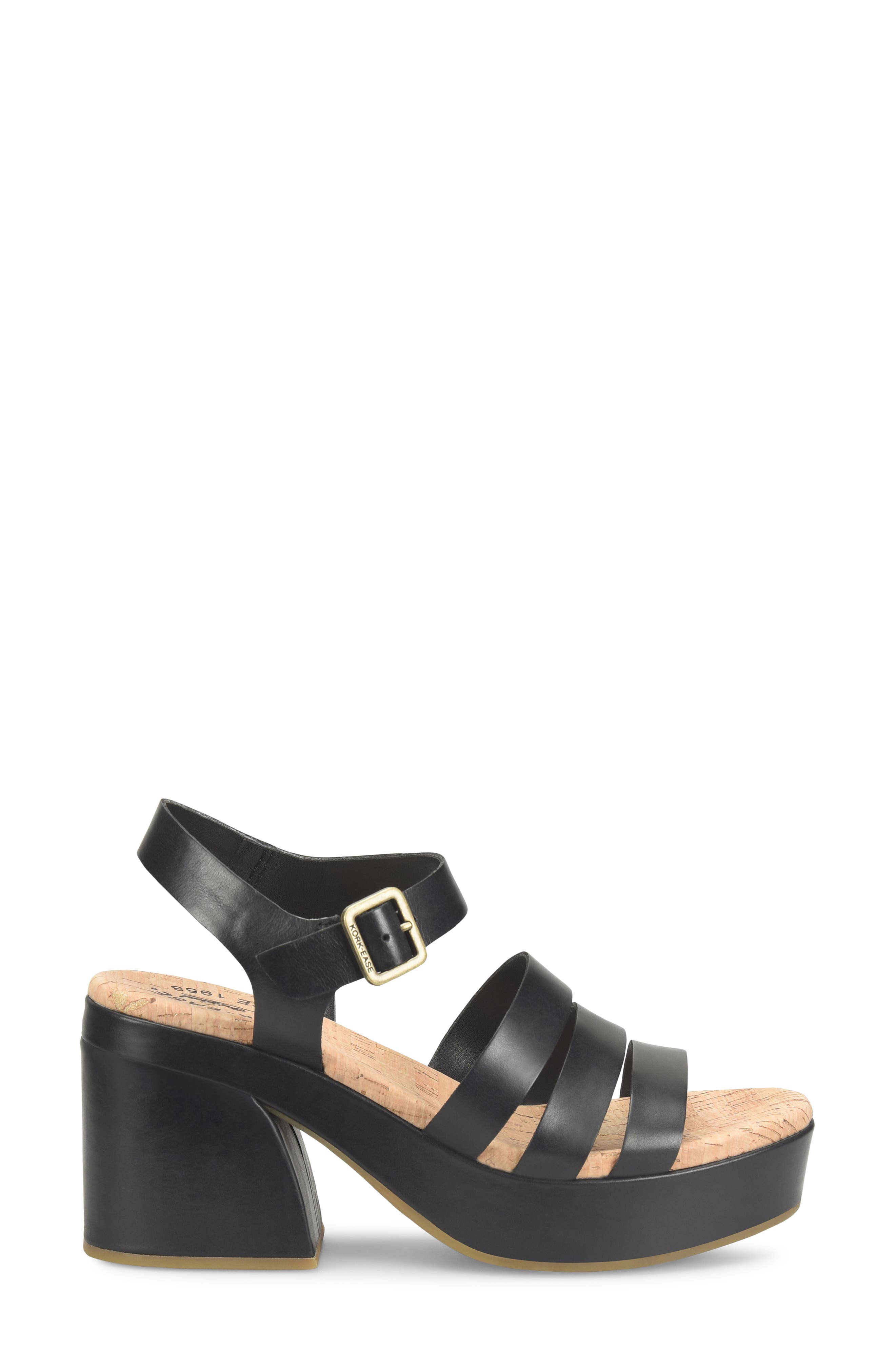 Kork-Ease<sup>®</sup> Pasha Ankle Strap Platform Sandal, Alternate, color, Black