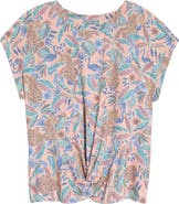 Wit & Wisdom Floral Twist Hem Top