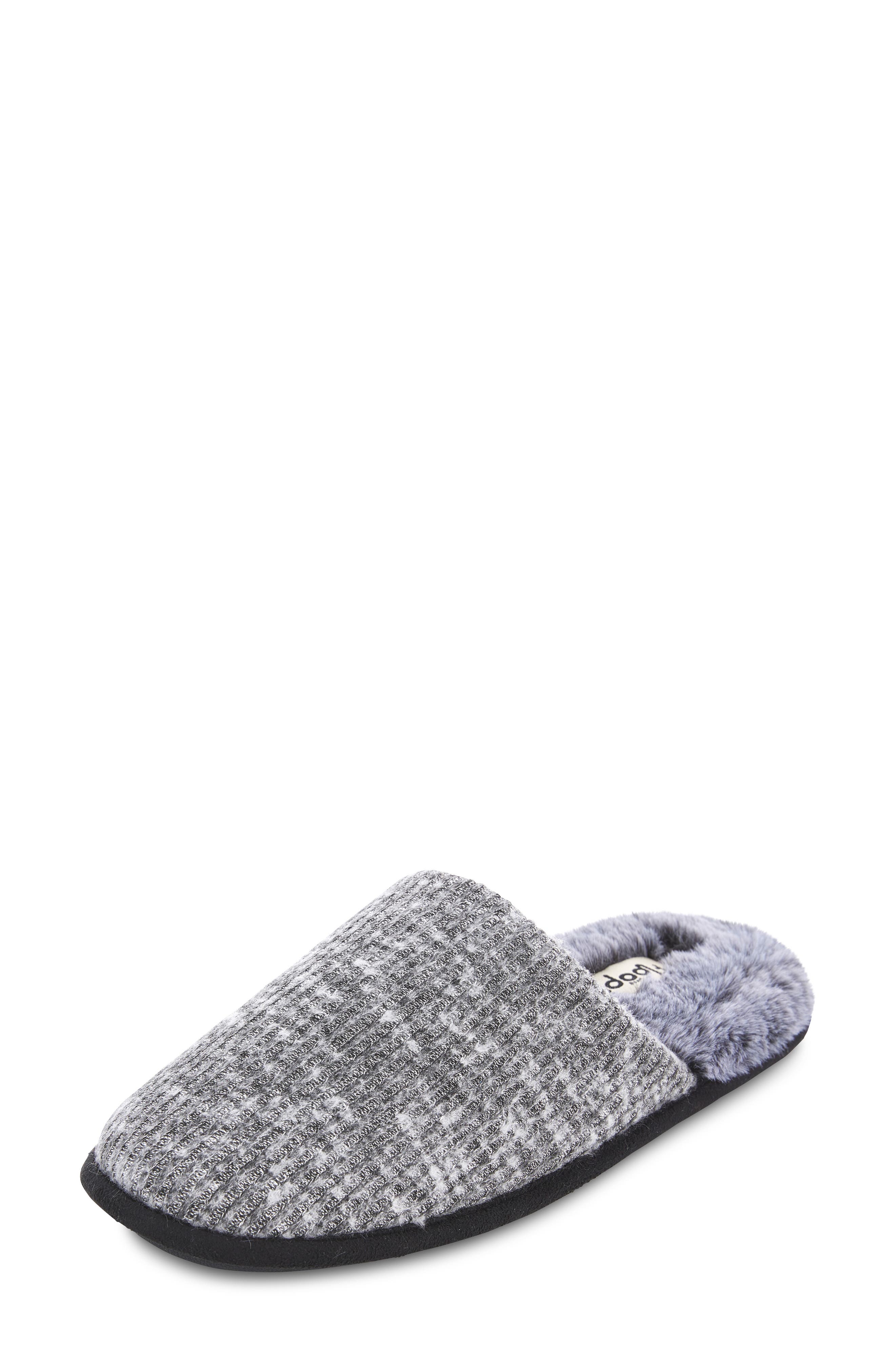 FLOOPI Aurora Knit Scuff Slipper with Faux Fur Lining