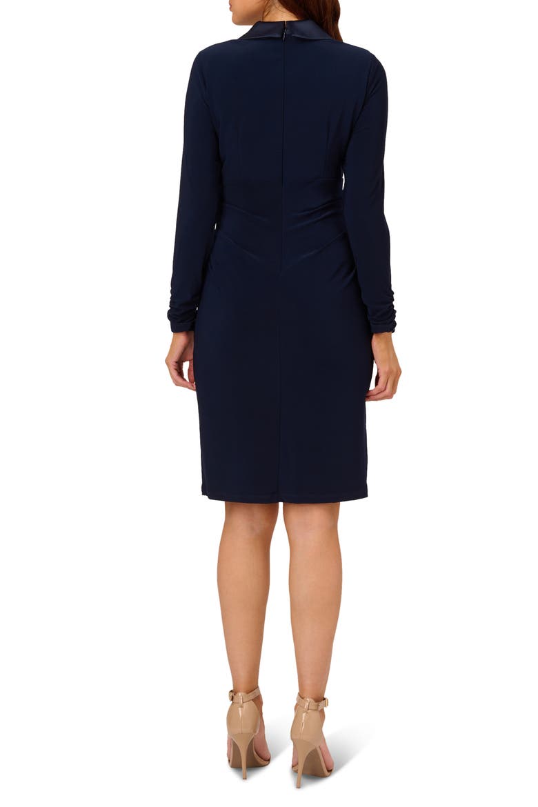 Long Sleeve Jersey Tuxedo Dress, Alternate, color, MIDNIGHT