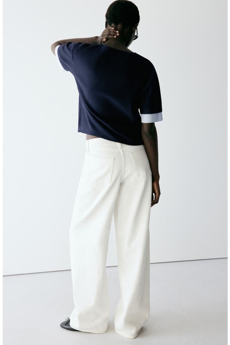 Biboy Striped Crewneck Sweater, Alternate, color, NAVY