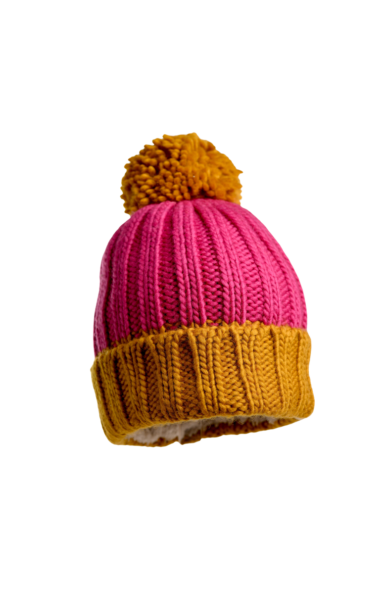 Nirvanna Designs Cherry Pom Hat, Alternate, color, Charcoal/Pink Quartz