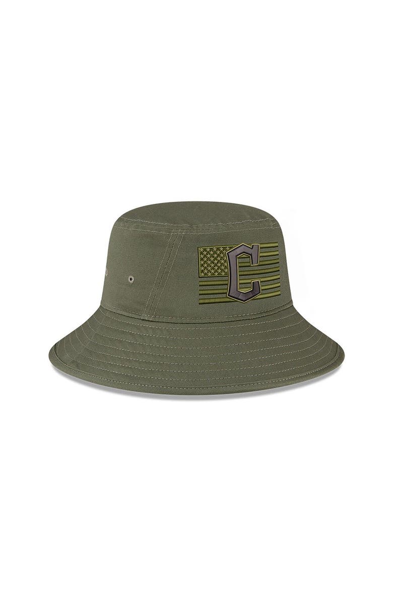 Men's New Era  Green Cleveland Guardians 2023 Armed Forces Day Bucket Hat, Alternate, color, Green
