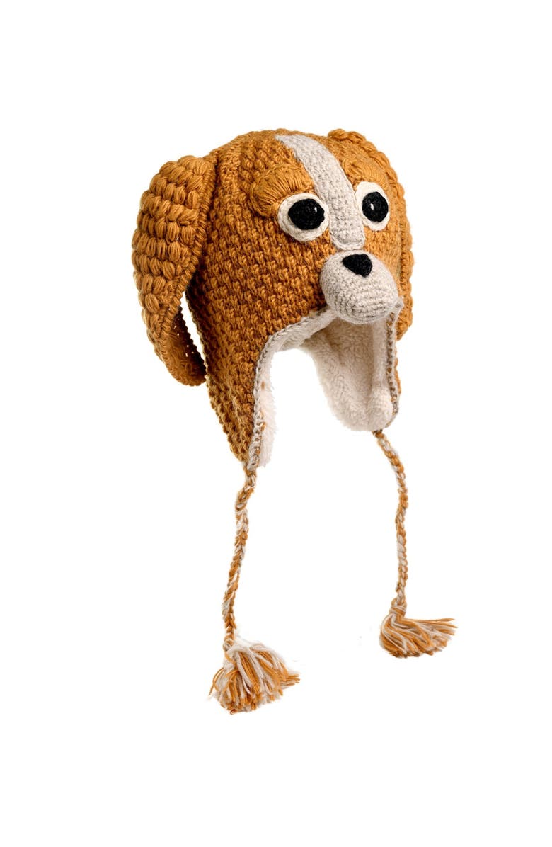 Nirvanna Designs Crochet Lucy Puppy Hat, Alternate, color, White Combo