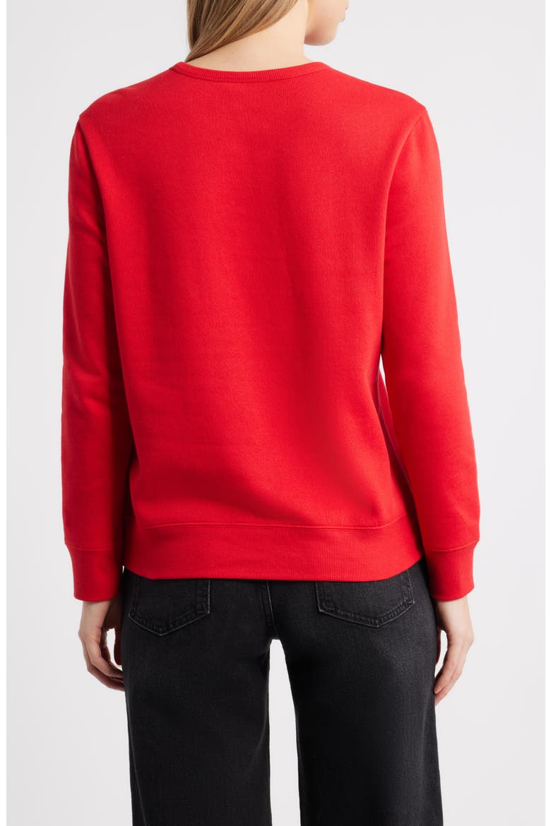 Joy Embellished Crewneck Sweatshirt, Alternate, color, RED- SILVER JOY