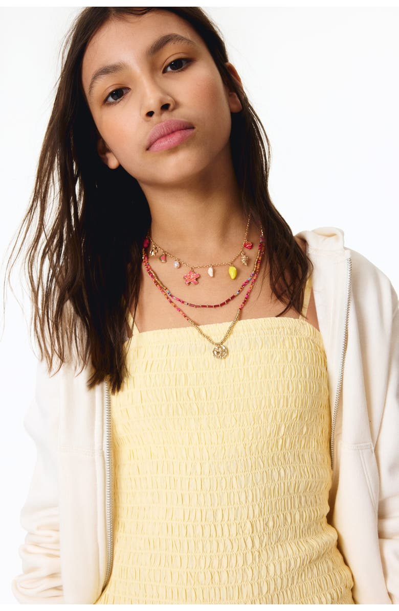 H&M Smocked Strappy Dress, Alternate, color, Yellow