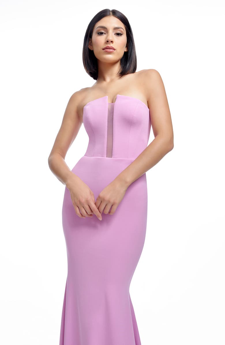 Dress the Population Izzy Strapless Mermaid Gown, Alternate, color, Lavender