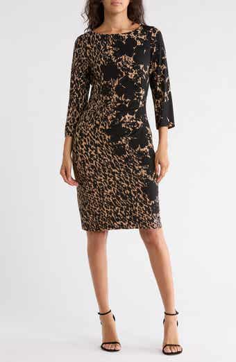 Connected Apparel Three Quarter Sleeve Jersey Dress