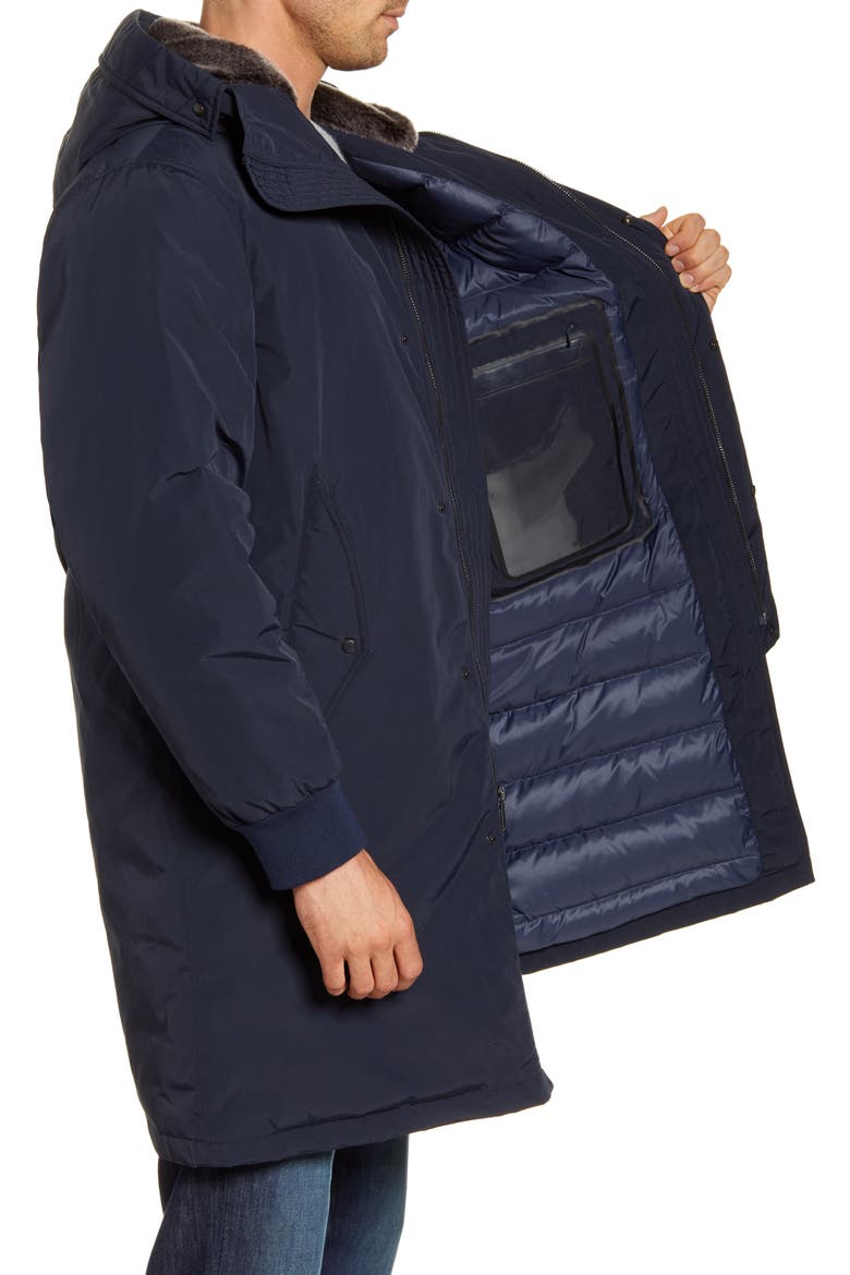 Tech Down Parka with Faux Fur Trim, Alternate, color, NAVY