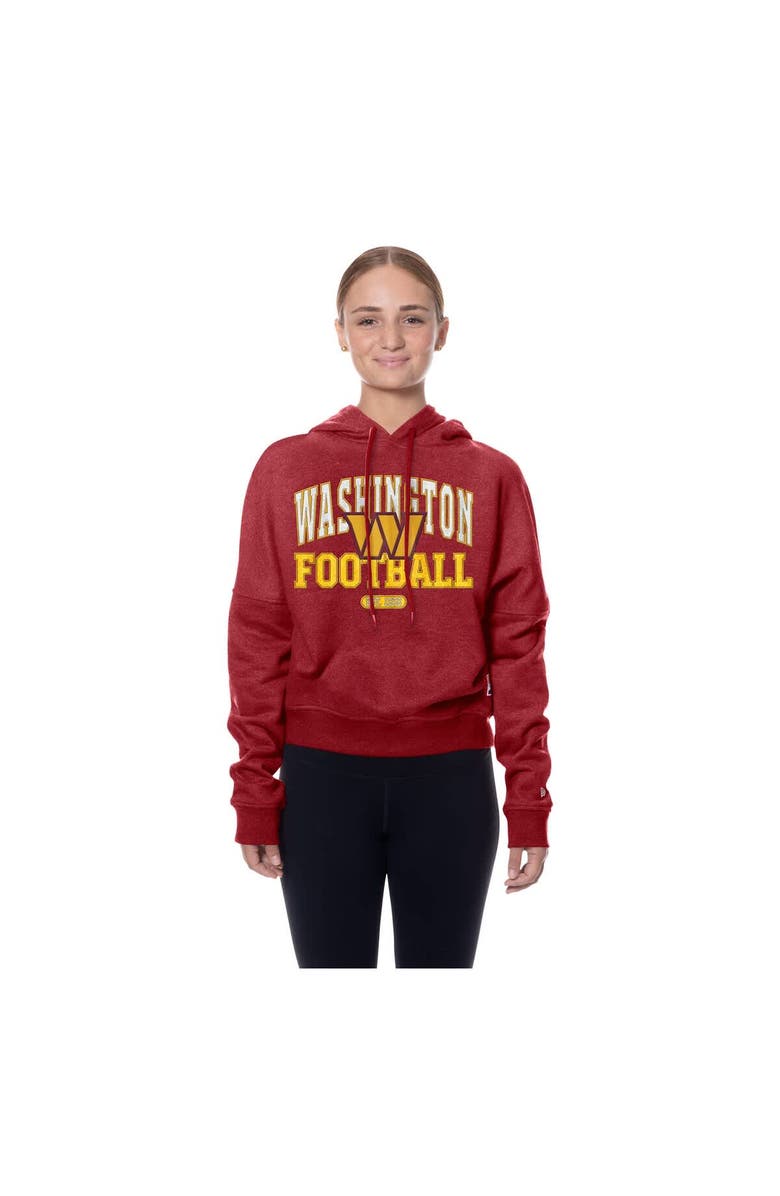 New Era Women's New Era Burgundy Washington Commanders Throwback Boxy Hoodie Sweatshirt, Alternate, color, Burgundy