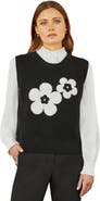 Yumi Knitted Floral Sleeveless Sweater Vest