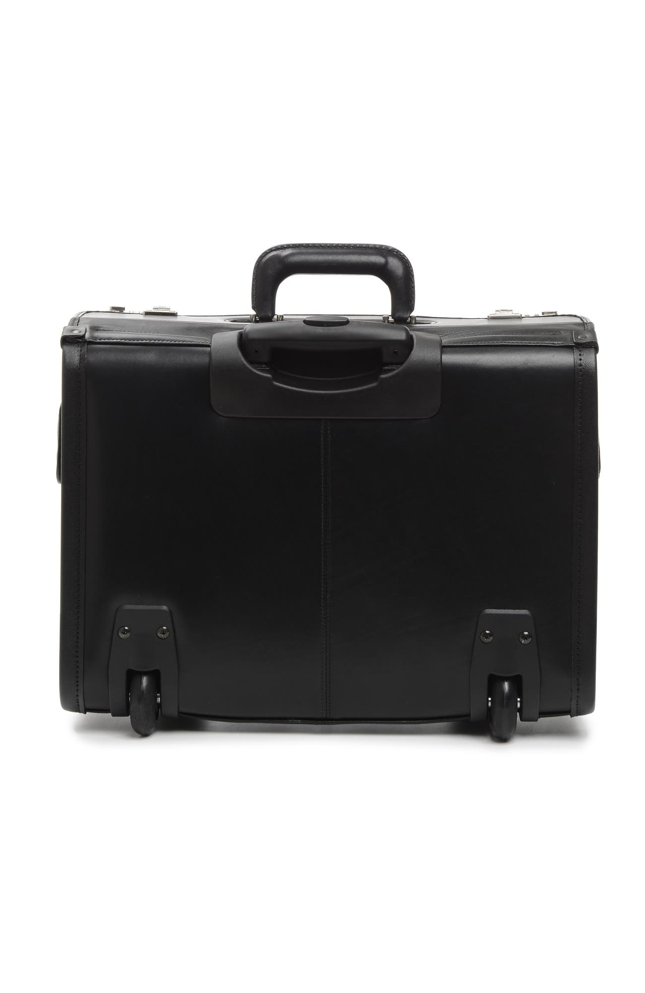 MobileMax 18" Wheeled Leather Catalog Case, Alternate, color, Black