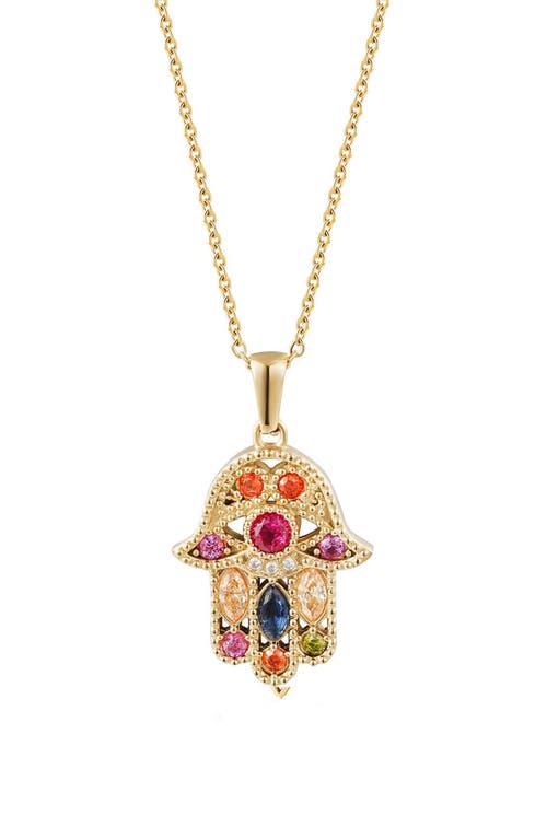 Jane Basch Designs Hamsa Pendant Necklace in Yellow  product