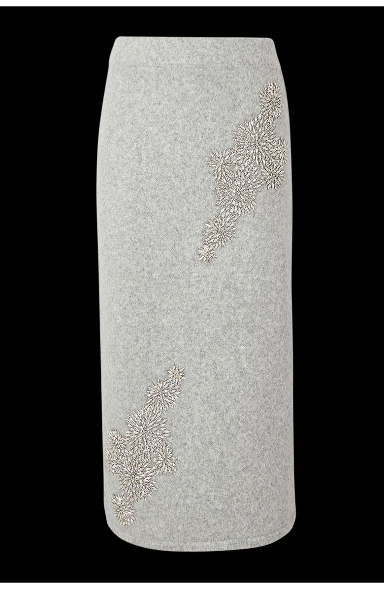 Karen Millen Wool Embellished Pencil Midi Skirt, Alternate, color, Grey